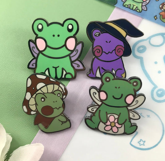 Silly Frogs Enamel Pins